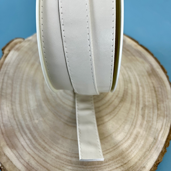 creme weißes Gurtband 2,5 cm Breite veganes Kunstleder